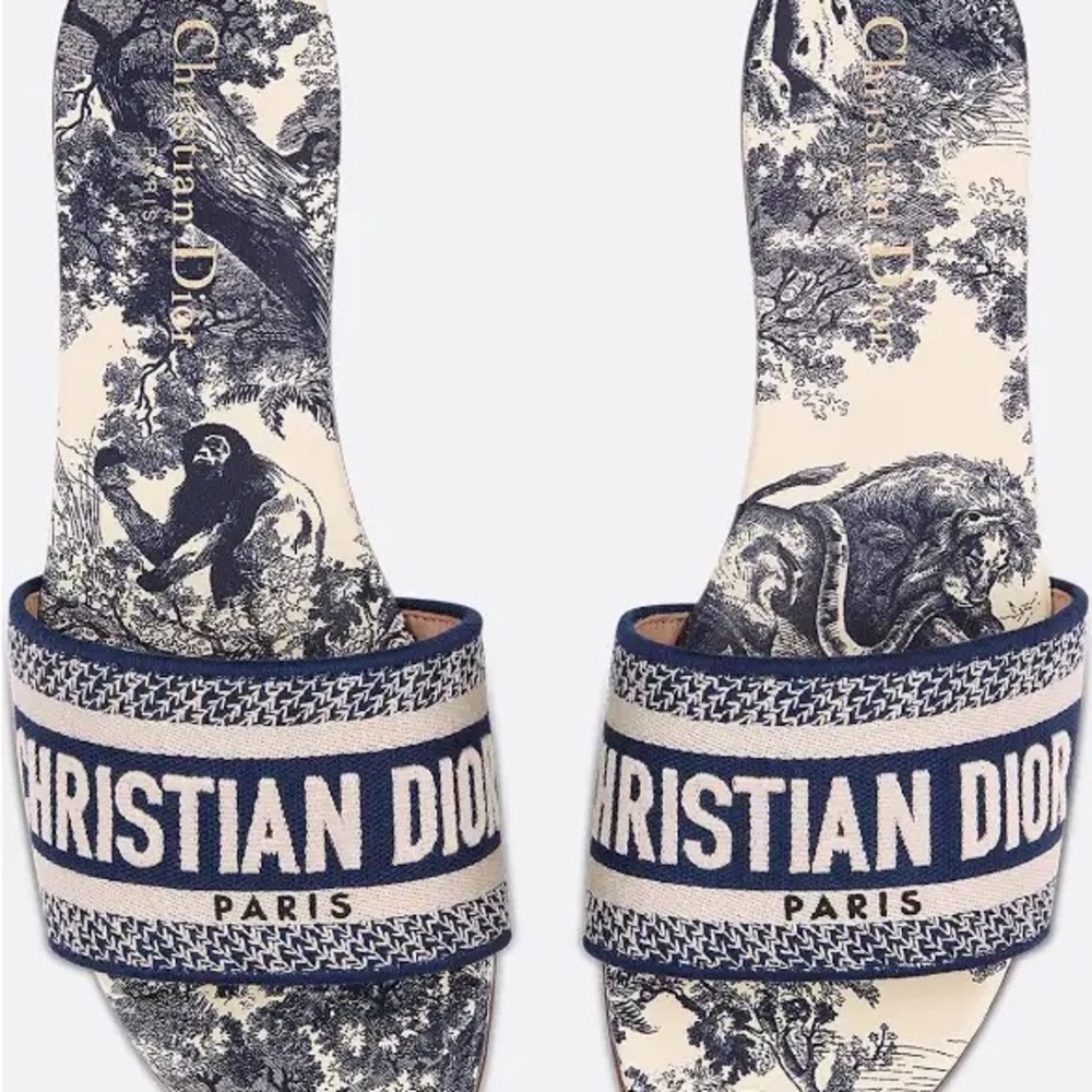 Dior Navy and Cream Women's Sandals